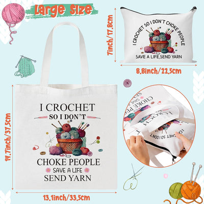 Bolsa tote crochet 2 Pzas reutiliz. para cosméticos