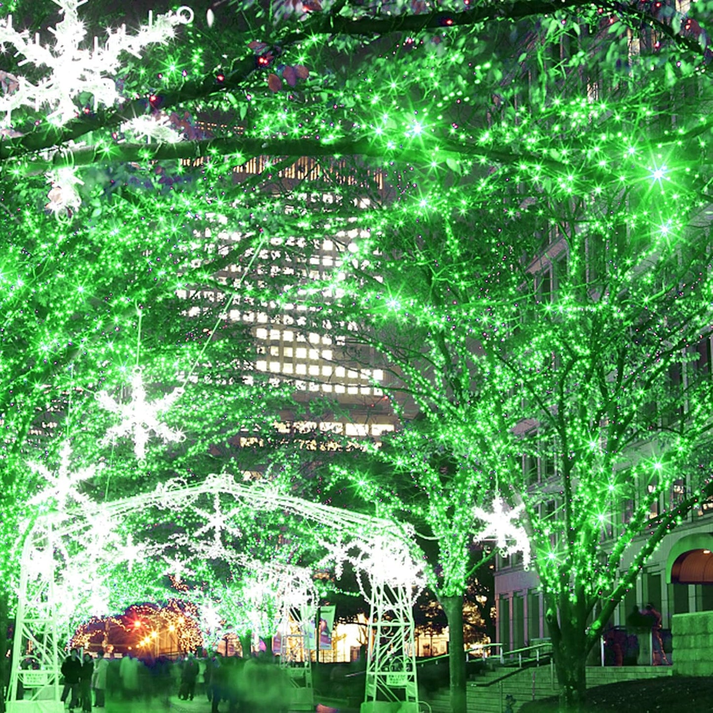 Luces Navidad 200 LED alambre verde 8 modos interior