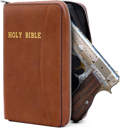 Estuche cuero para armas 9mm con cremallera