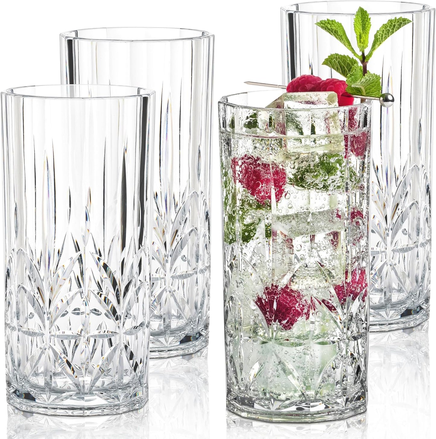 Vasos plástico Tritan sin BPA 18oz set 4 para bebida