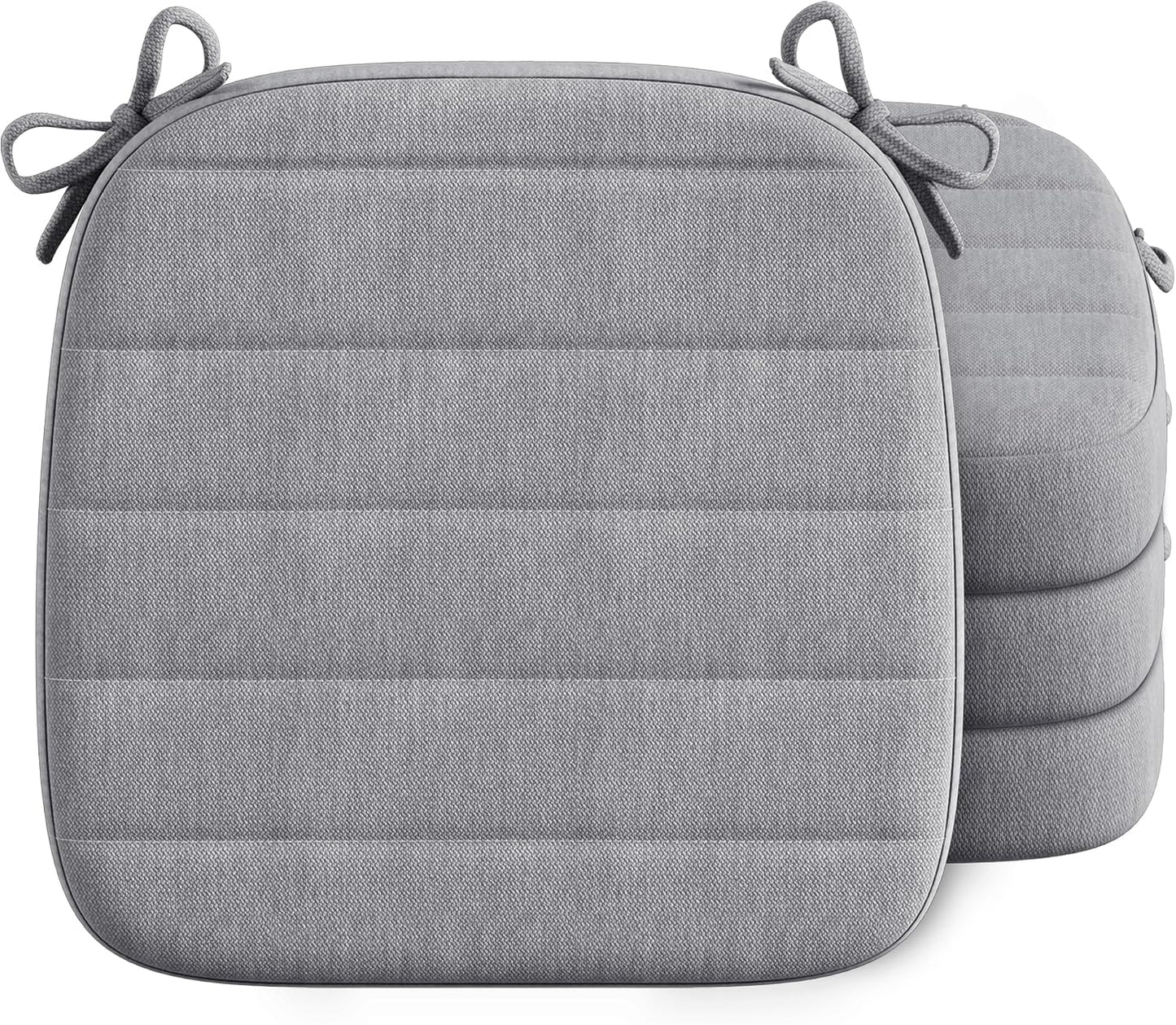 Set 4 cojines silla comedor antiderrap 16x17pulg gris