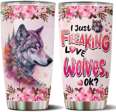 Vaso lobo 20oz regalo para mujer niña amante lobos
