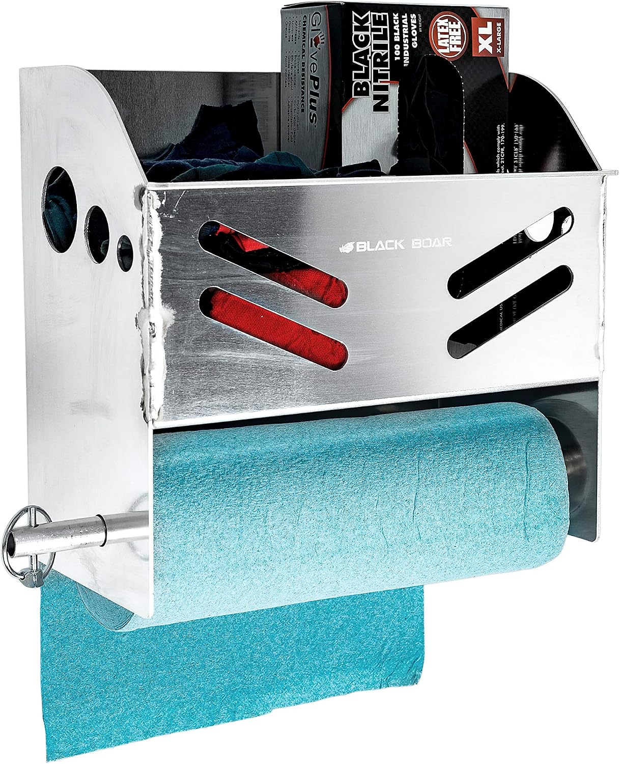 Soporte aluminio para remolque garaje 1 rollo toalla papel