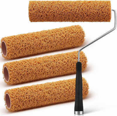 Set 5 rodillos pintura textura 9pulg marrón para mejoras hogar