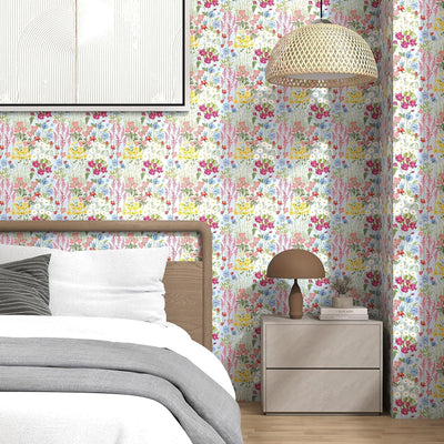 Papel tapiz floral autoadhesivo extraíble para dormitorio