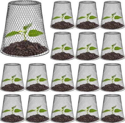 24 Pzas Cubierta Cloche Alambre Metal para Plantas con 48 Estacas
