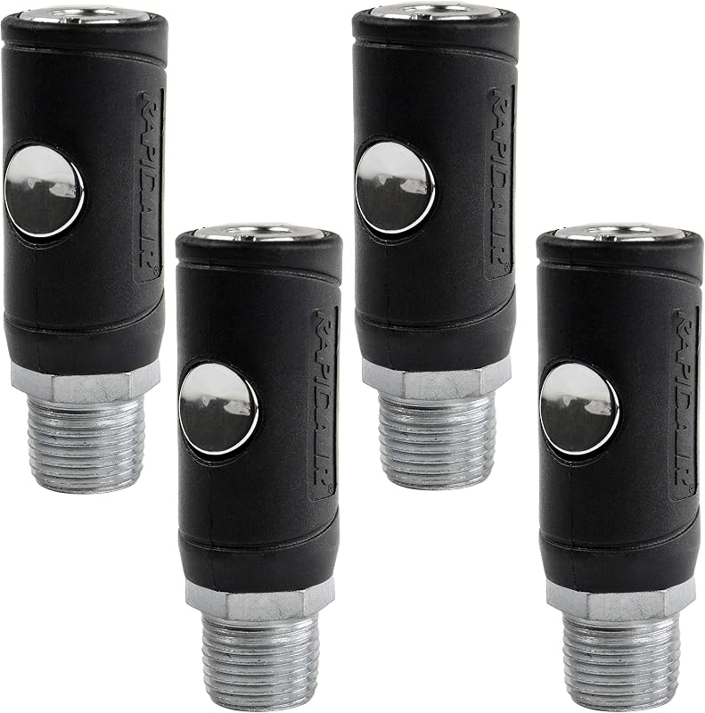 4 Acopladores Aire Seguridad 1/4 MNPT Push Release 190psi