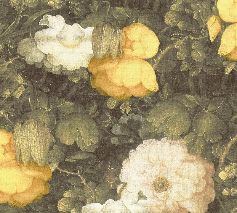 Papel tapiz floral color verde amarillo 396x20" Alemania