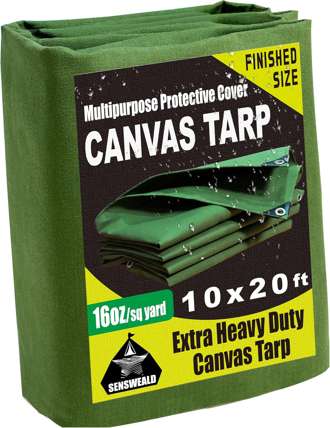 Lona 10x20ft 16oz cubierta verde resistente agua uso