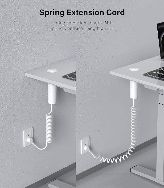 Toma corriente desplegable encimera USB C 20W 6.5" blanco