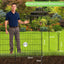 Valla jardín 32" x12ft set 5 sin excavación con cerradura