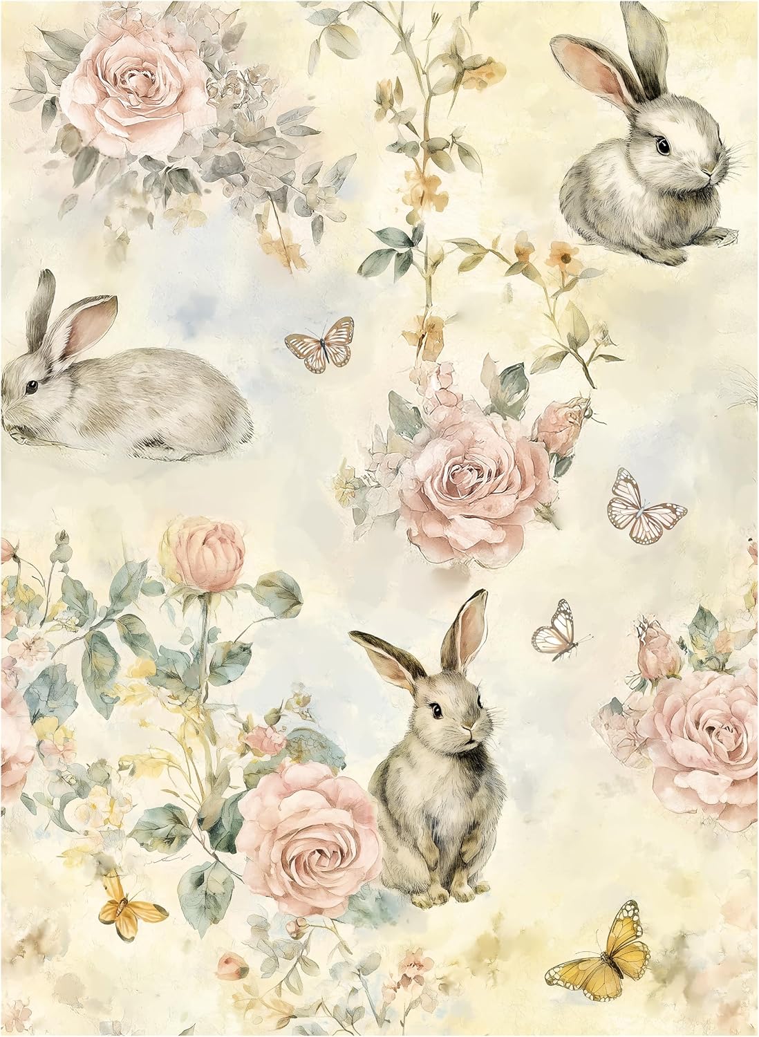 Papel tapiz floral bohemio 17.3x78.8pulg autoadhesivo dormitorio