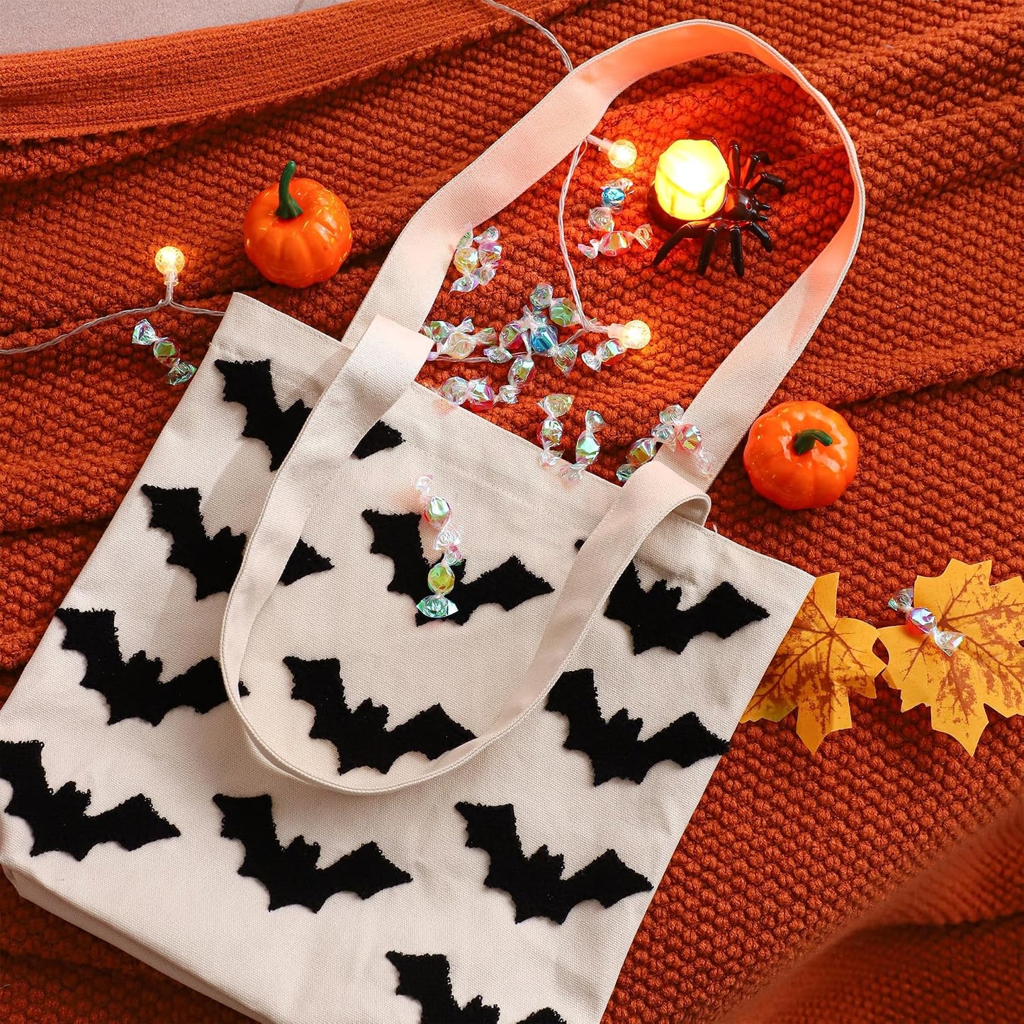 Bolsa Halloween 13x13.78pulg reutiliz. lona para niños