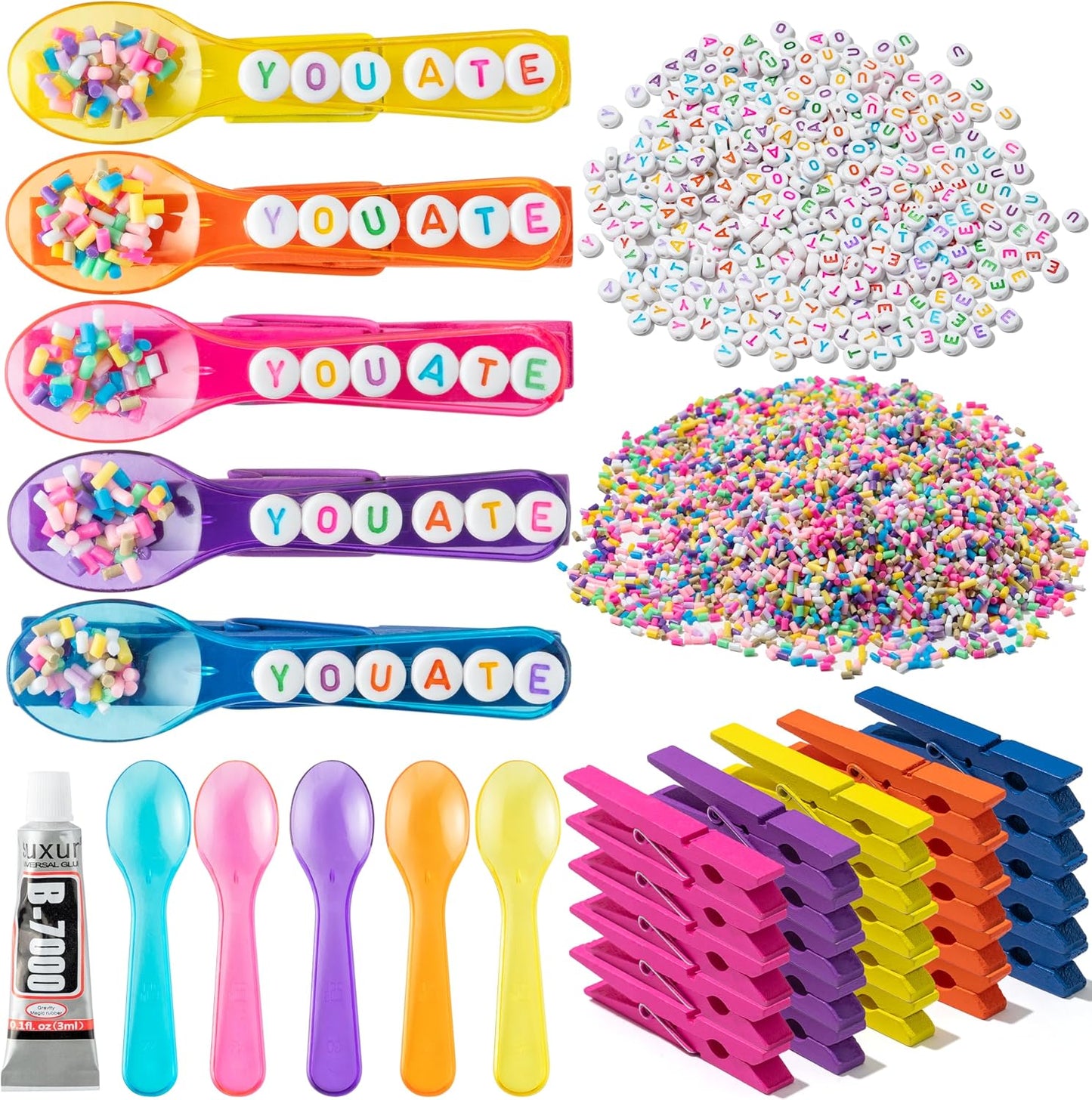 Set 60 Pzas Pins de Cuchara para Animadoras de Madera