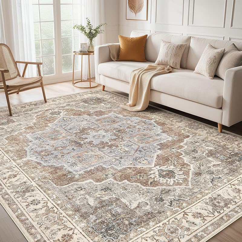 Alfombra área 9x12ft suave antiderrap estilo granja