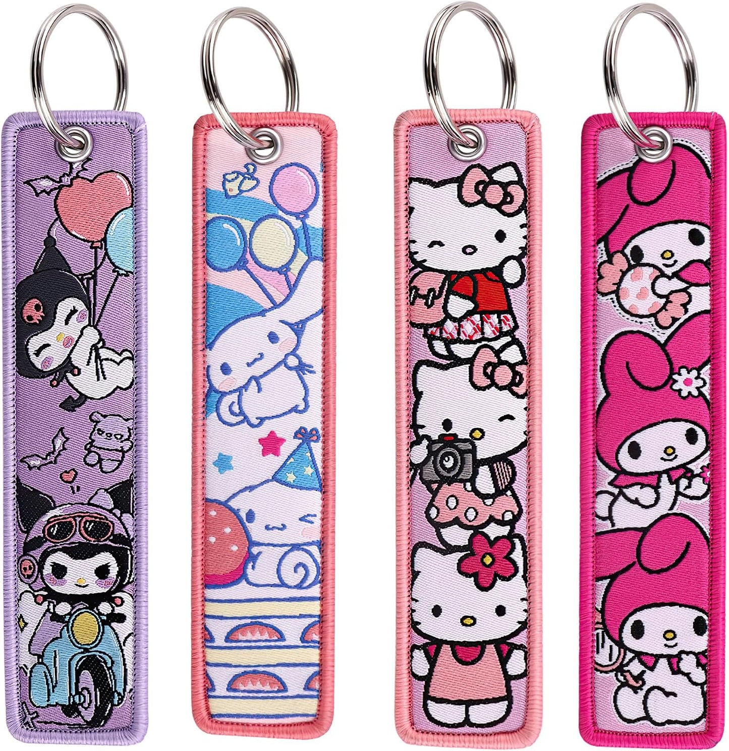 Llavero anime gato rosa pack 4 JDM Jet Tag para motos y autos