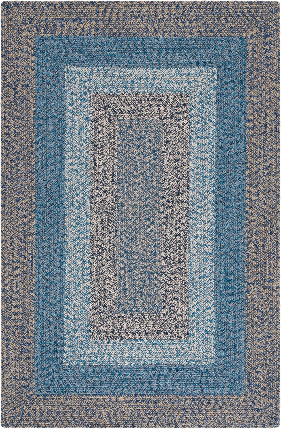 Alfombra decorativa 3x5ft azul hecha a mano interior y