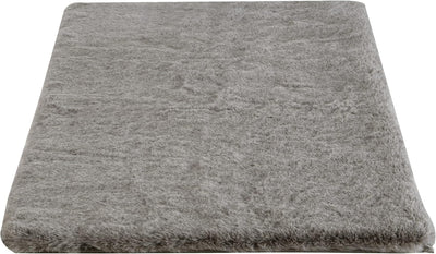 Alfombra baño piel sintética 21x34pulg antiderrap gris