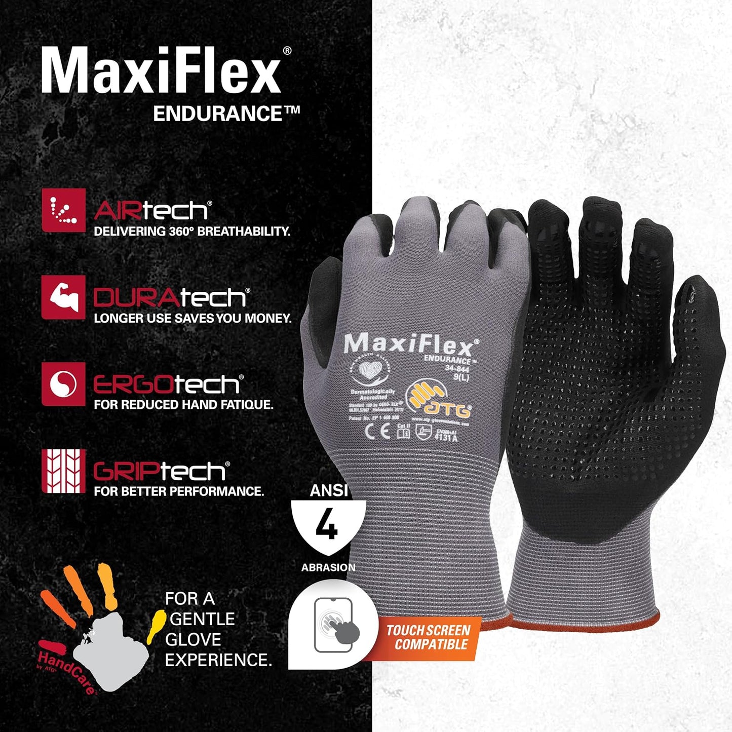 Guantes punto talla S color gris pack 12