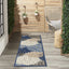 Tapete interior/exterior botánico 2x6ft azul