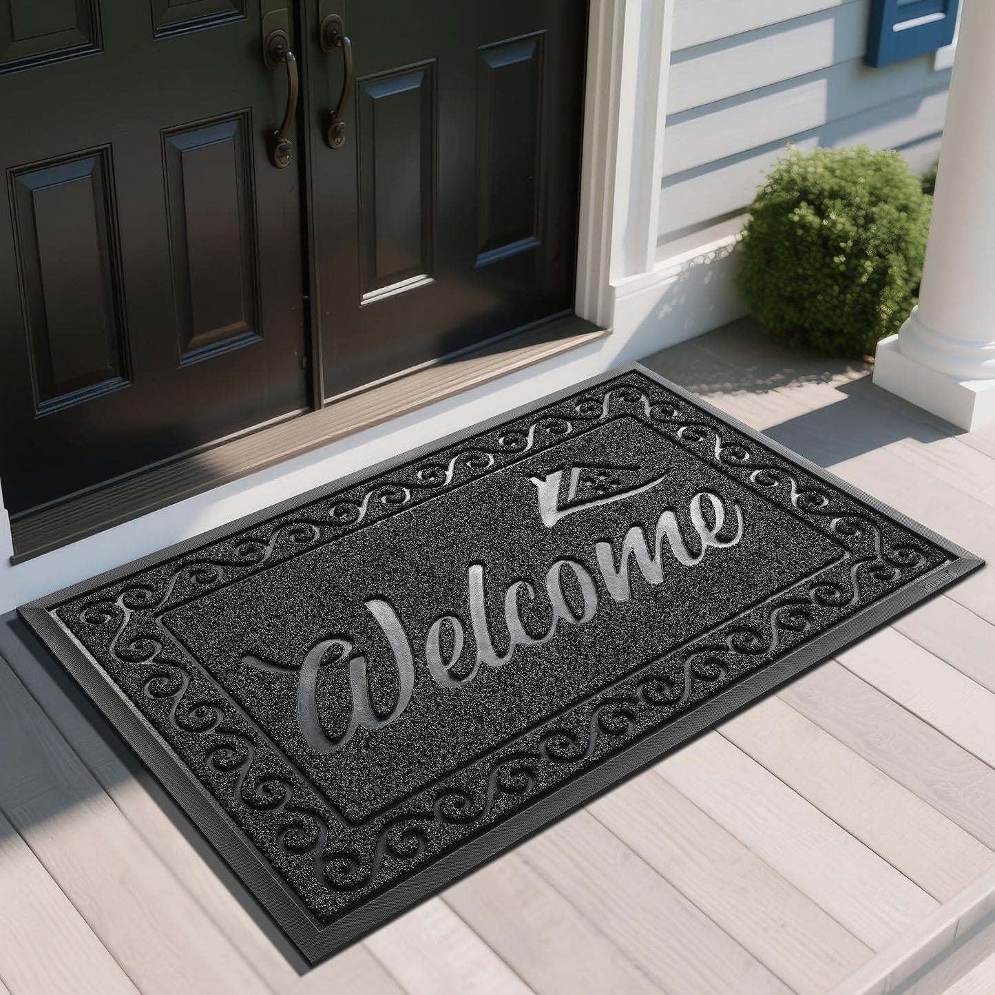 Tapete bienvenida impermeable 47x32" color negro
