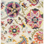 Alfombra pasillo 2.2x6ft diseño floral bohemio marfil