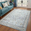 Alfombra boho lavable azul claro 4x6ft sala dormitorio