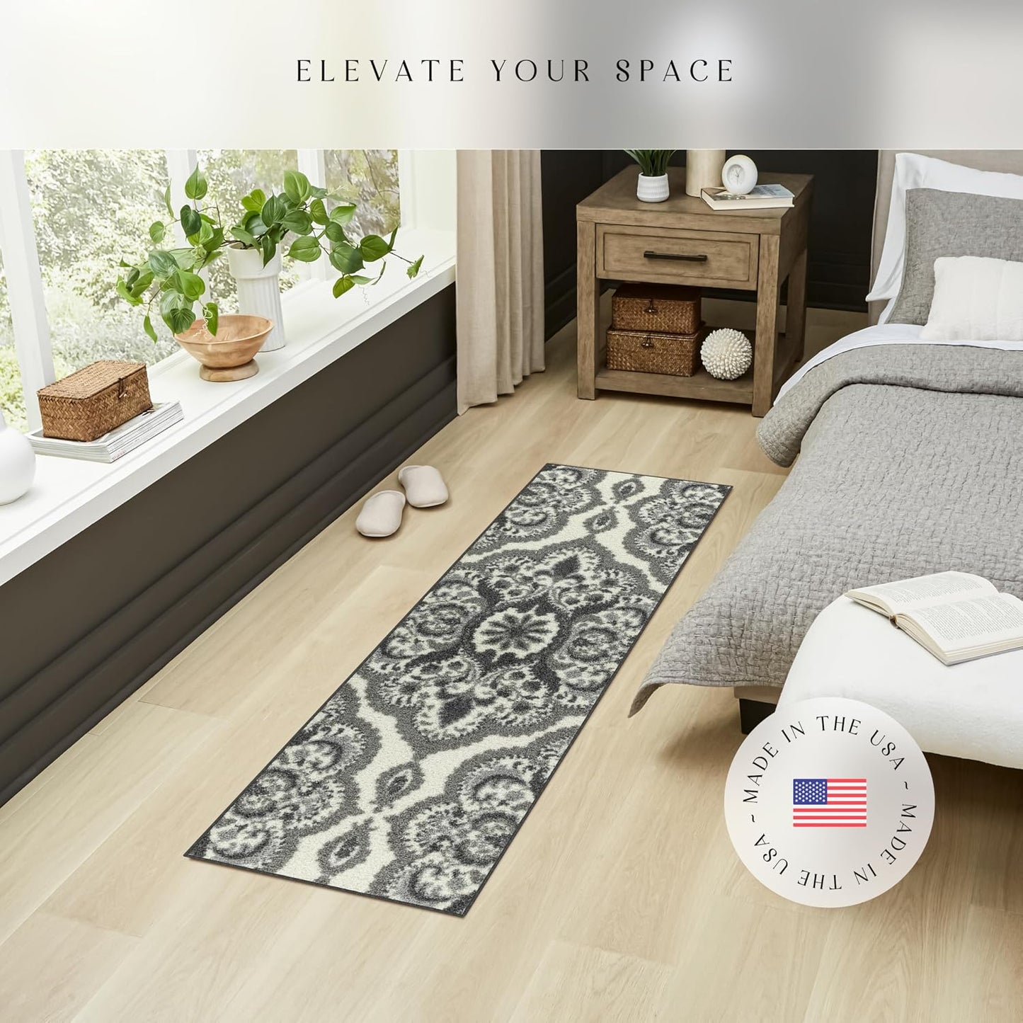 Alfombra antiderrap pasillo 1.8x5ft color gris