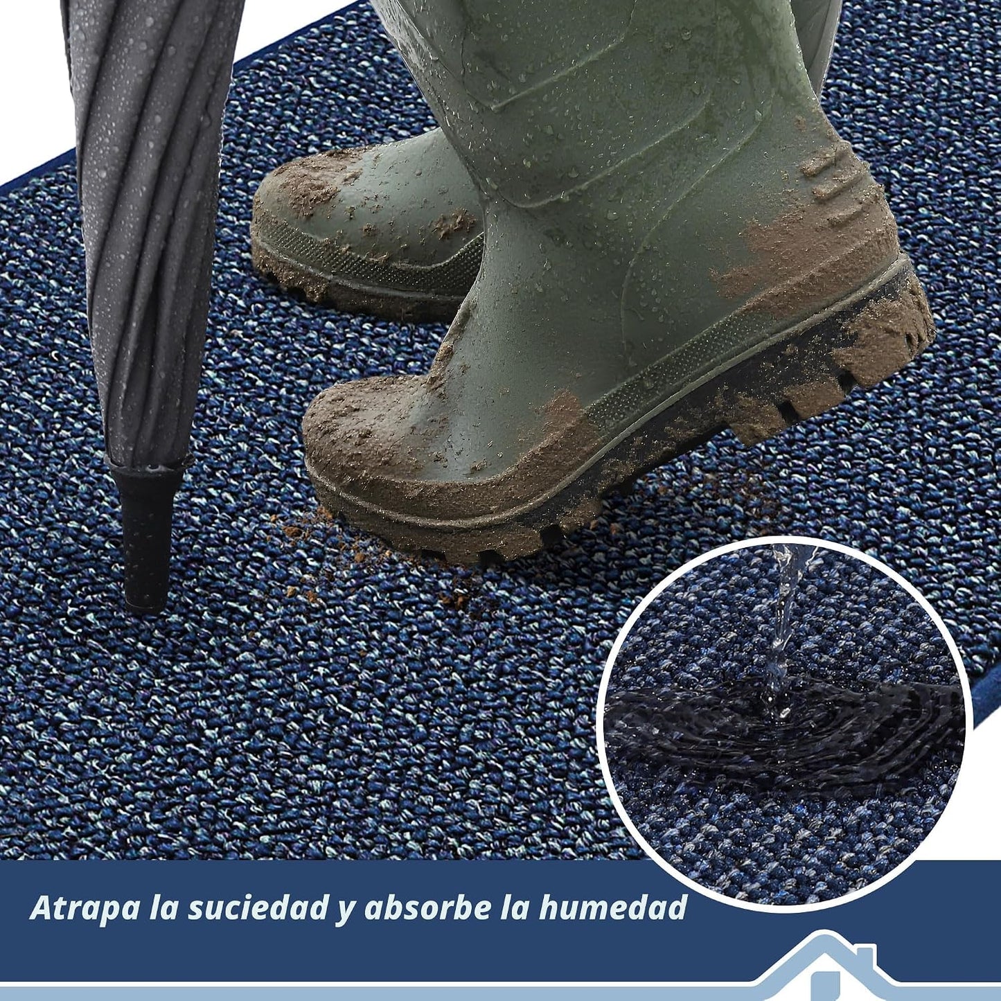 Tapete puerta Dirt Trapper 20x32" antiderrap azul
