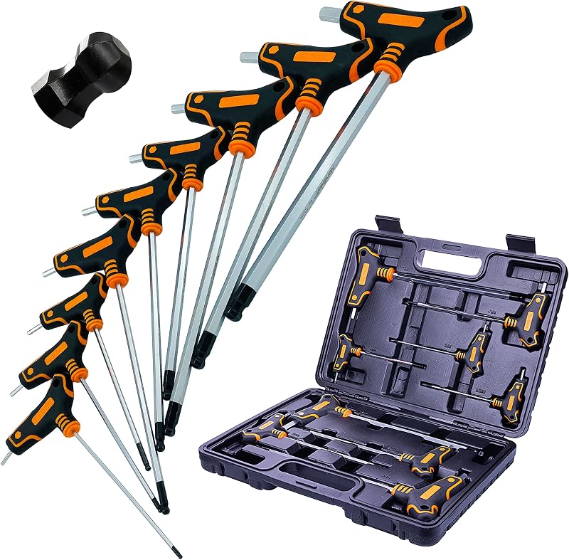 Set llaves Allen métricas mango T acero S2 0.079-0.394"
