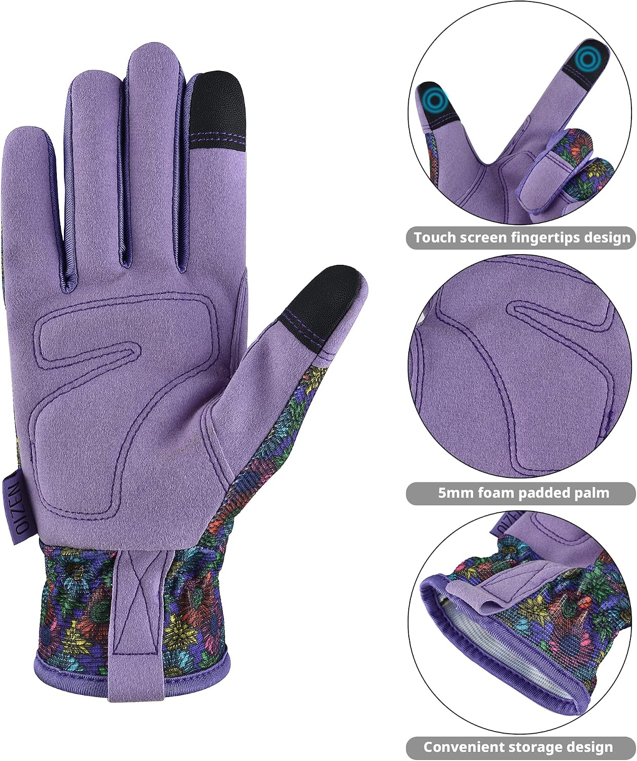 Guantes jardinería tactiles resistentes espinas talla M