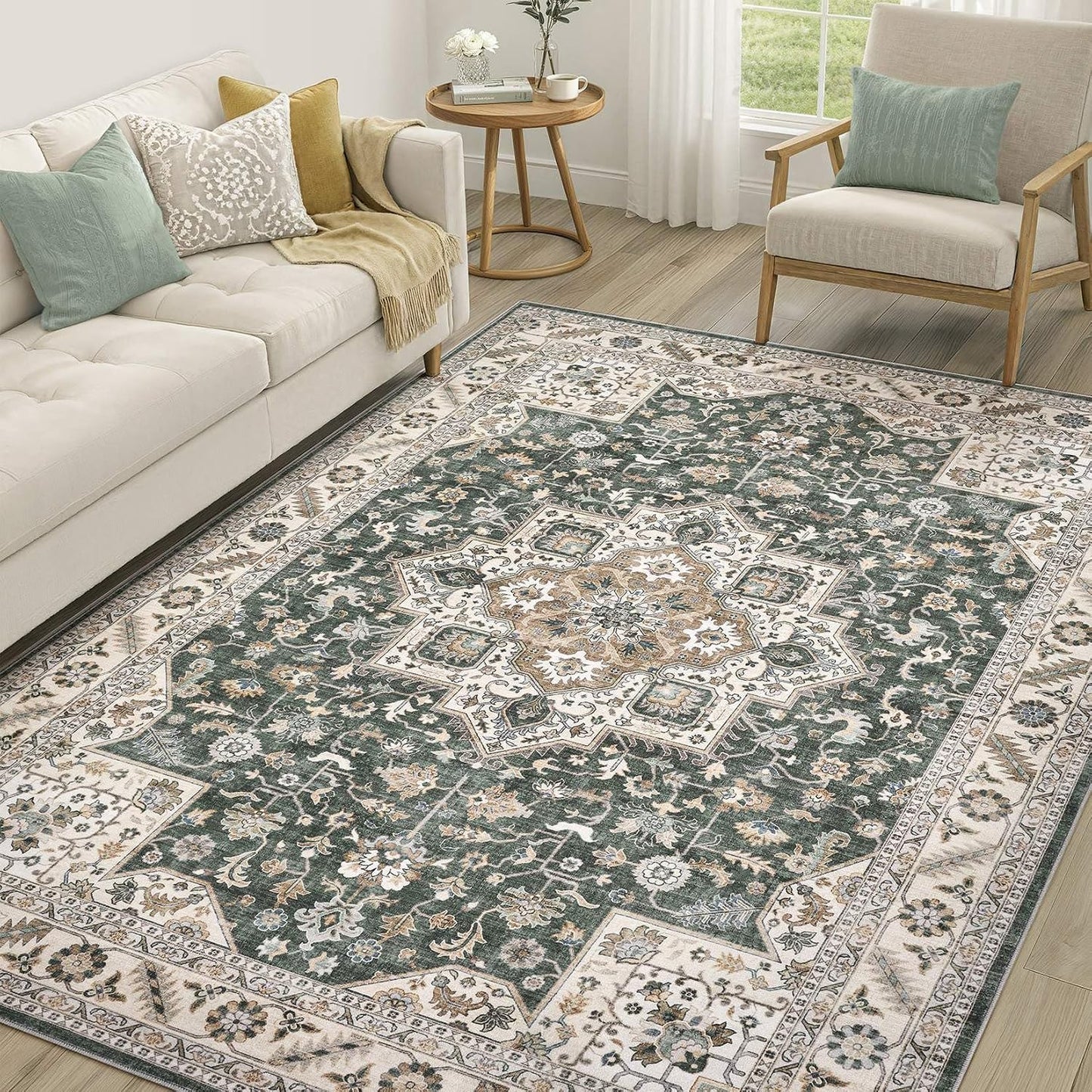 Tapete vintage 5x7pulg suave lavable para dormitorio y