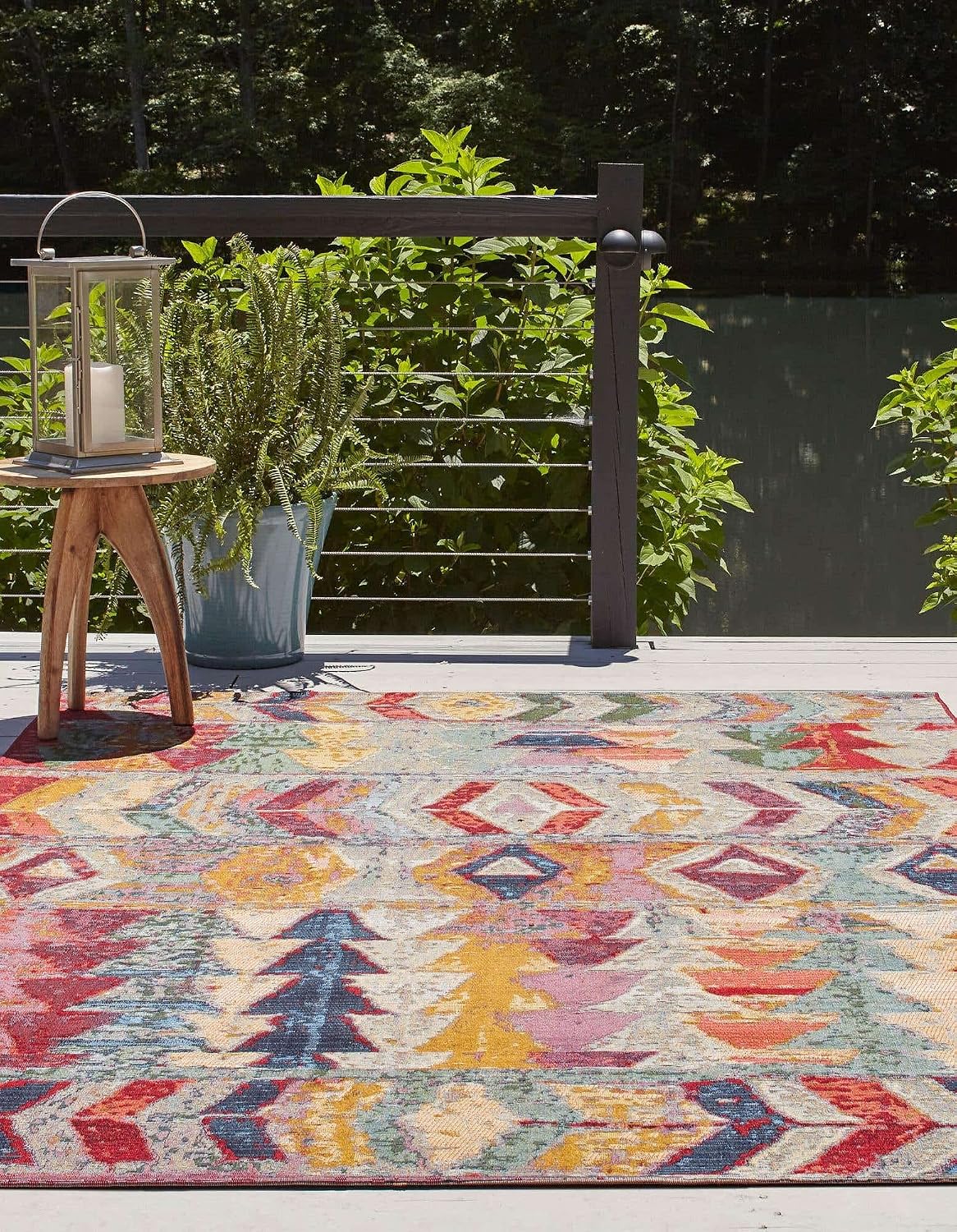 Alfombra rectangular 4x6ft multicolor borgoña