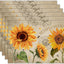 Set 6 servilletas linón flores de sol 12x18 pulg decoración mesa