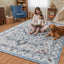Alfombra área 6x9 vintage lavable antiderrap pelo bajo