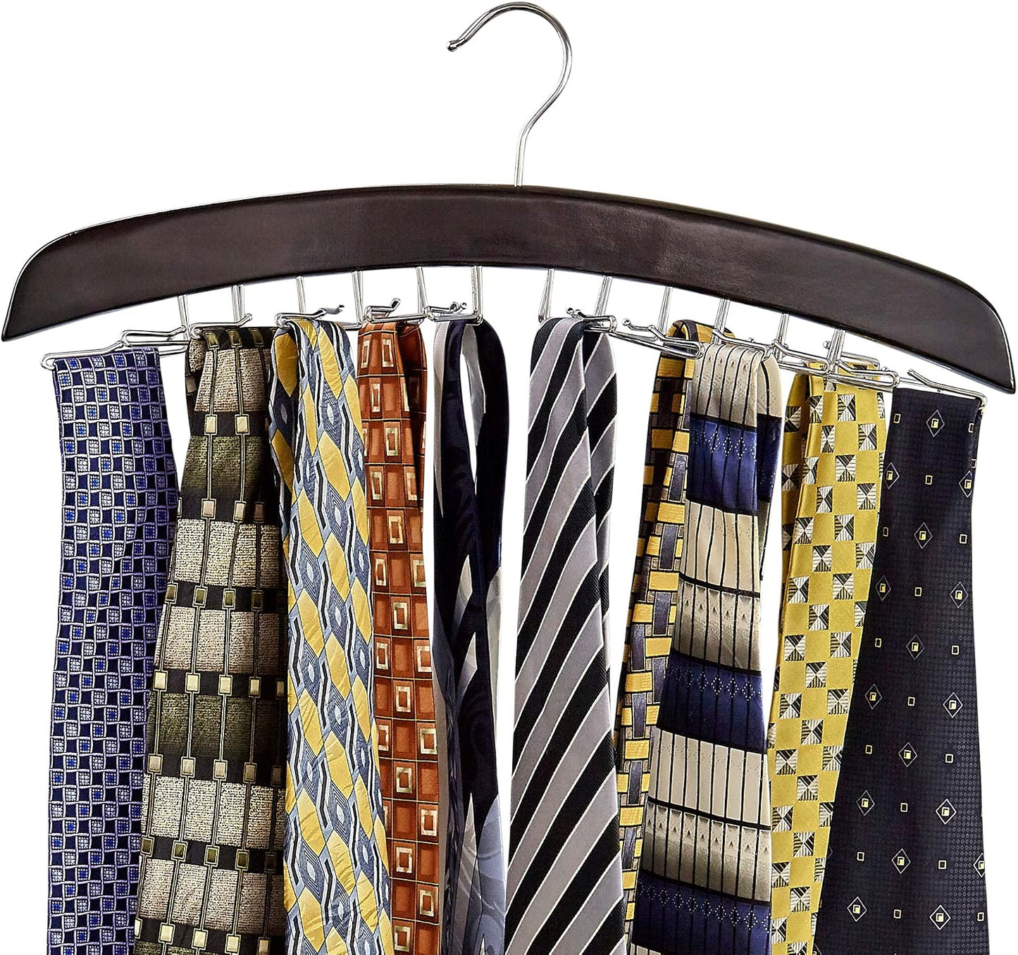 Organiz. colgante madera soporte corbata 24 pzas