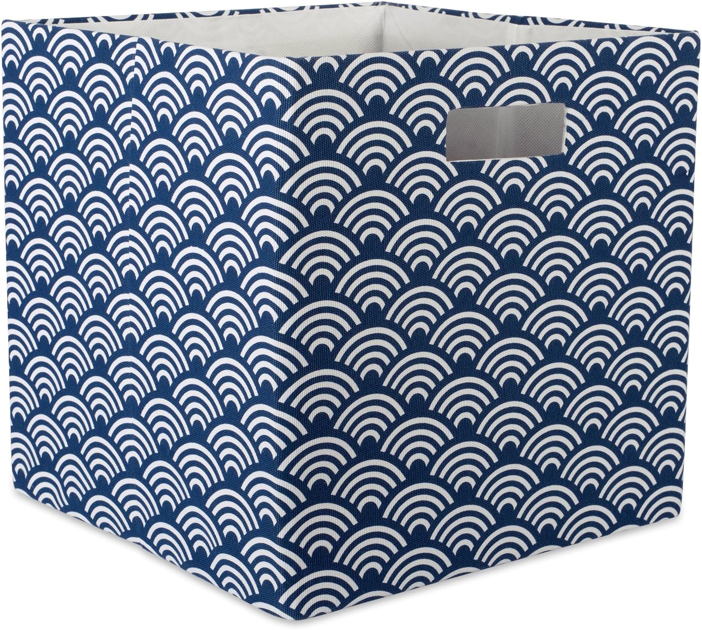 Papelera plegable lados duros olas azul grande