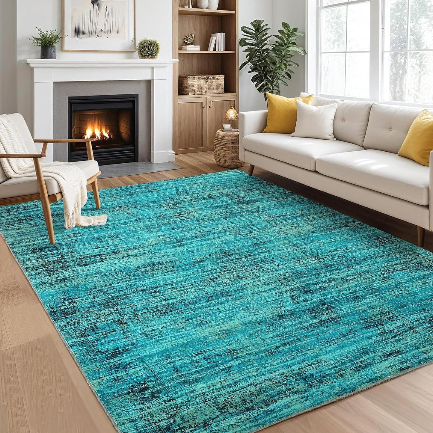 Alfombra lavable 5x7ft suave vintage plegable dormitorio
