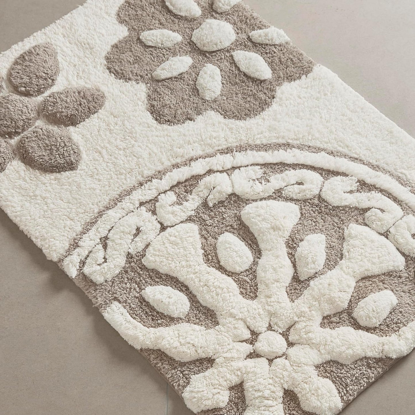Alfombra baño felpa 100% algodón 20x30pulg gris pardo