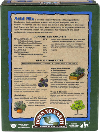 Alimento vegetal orgánico para arándanos y azaleas 4-3-6