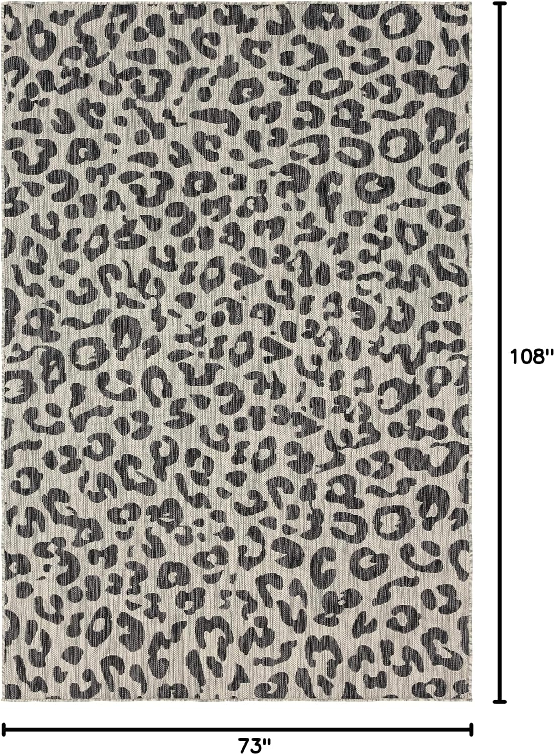 Alfombra área leopardo 6'1x9' gris claro