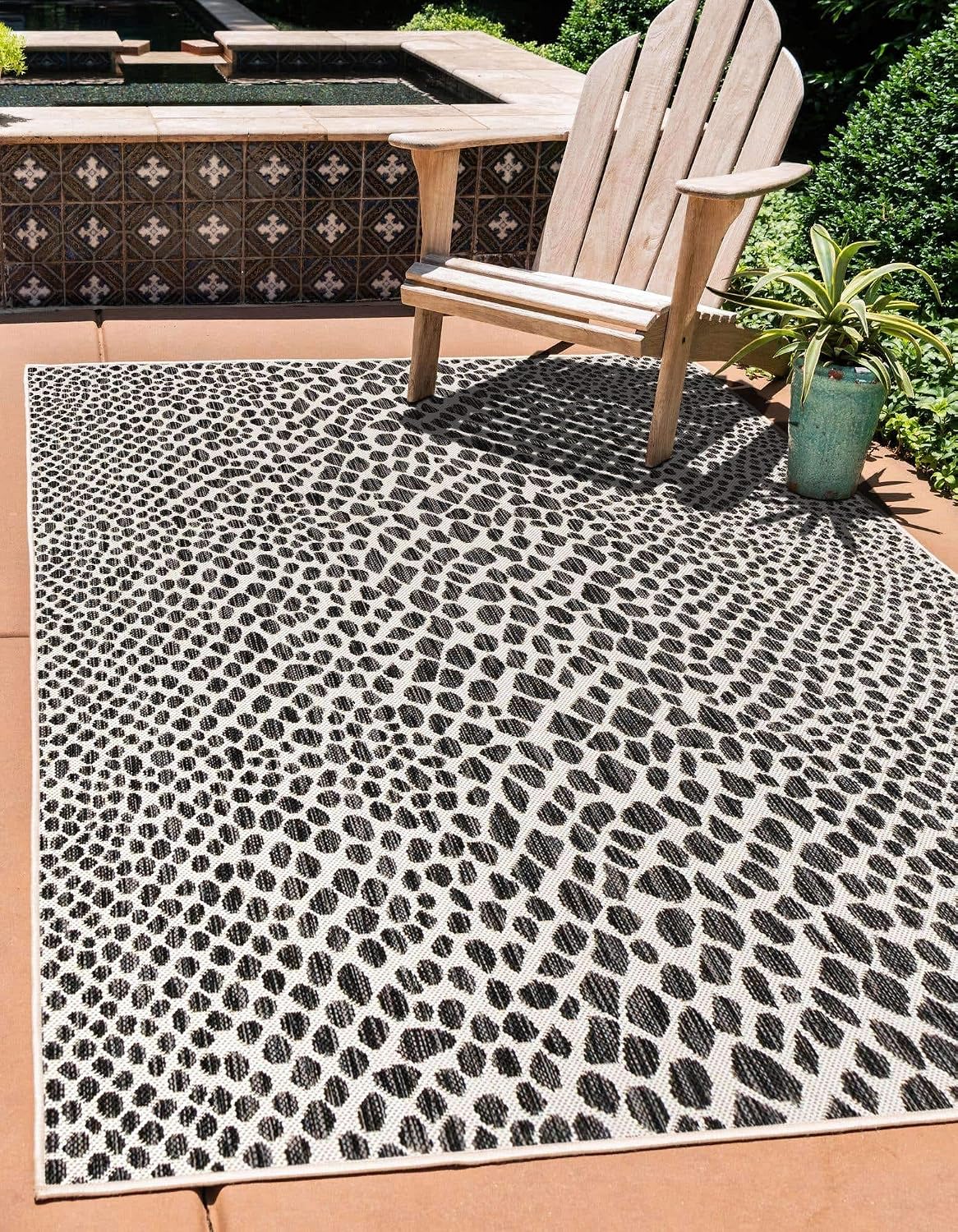 Alfombra área Cape Town 3'3"x5'3" Rectángulo Negro/Marfil