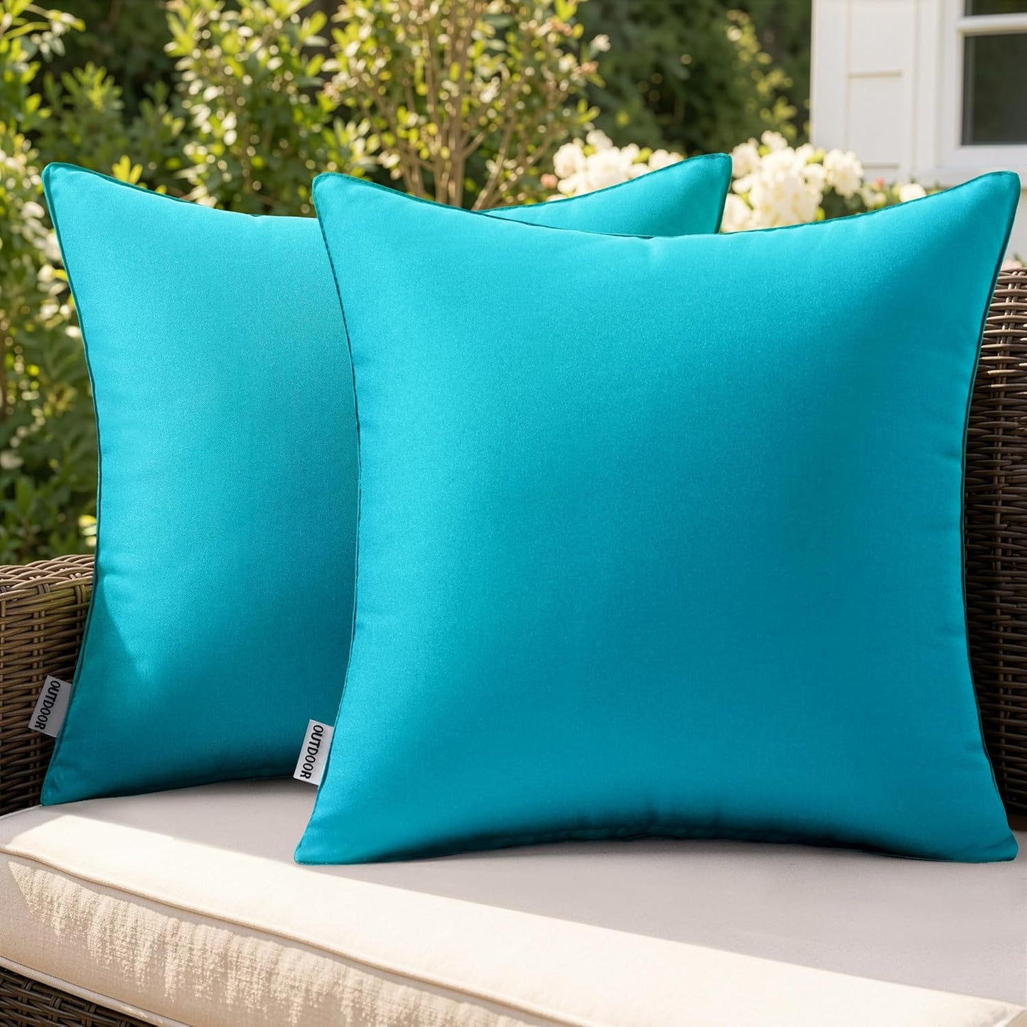 2 Fundas Almohada Exteriores Impermeables 18x18