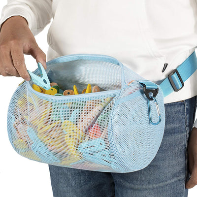 Bolsa red con cremallera tendedero tela transpirable azul