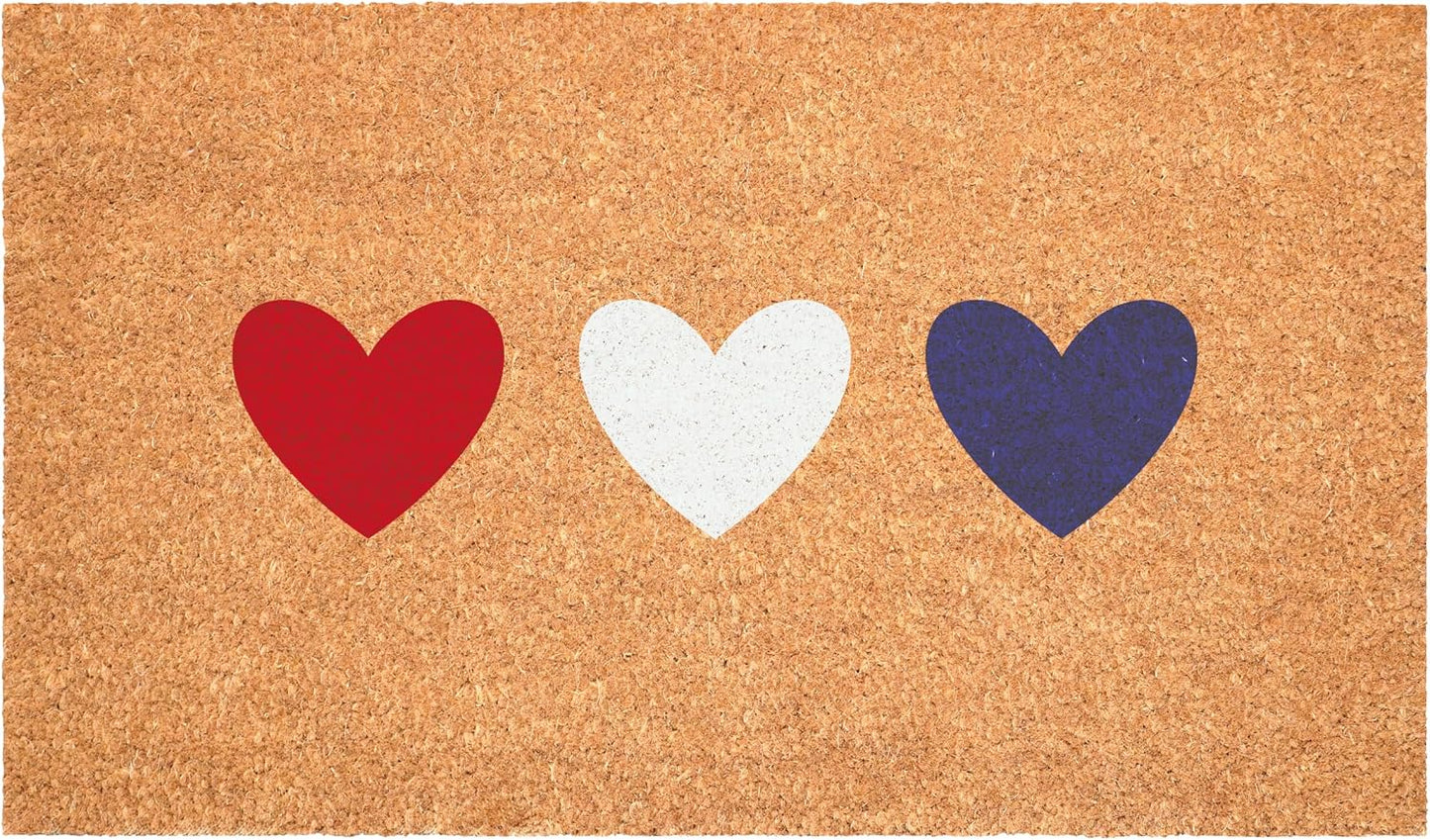 Felpudo corazones patrióticos 24x36pulg