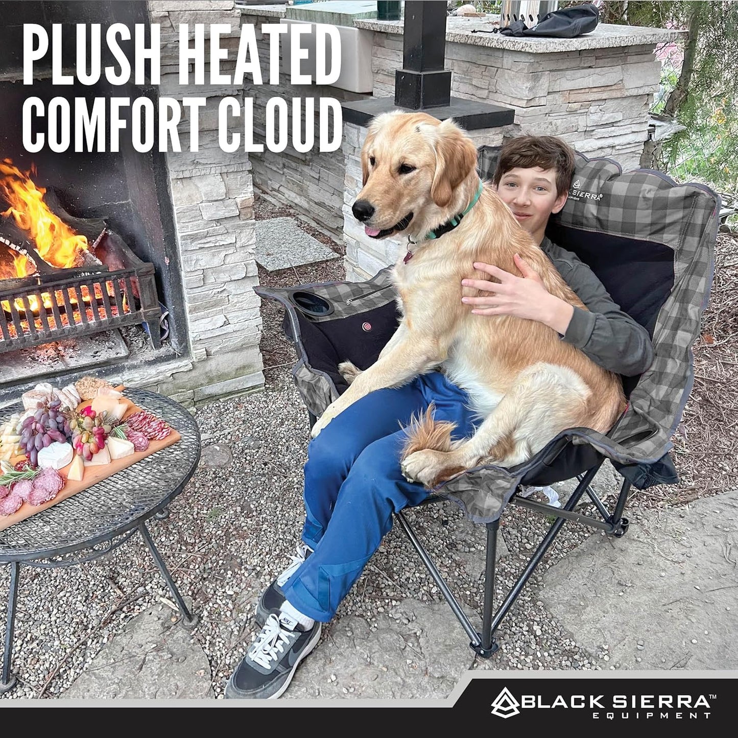 Silla camping con calefacción plegable 400lb