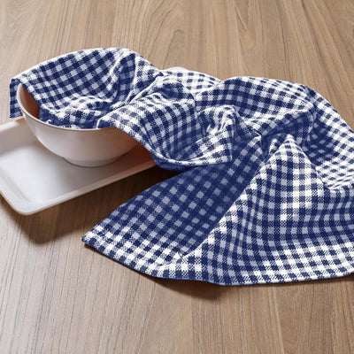 4 Pzas Paños cocina cuadros 16x26pulg absorbentes con lazo