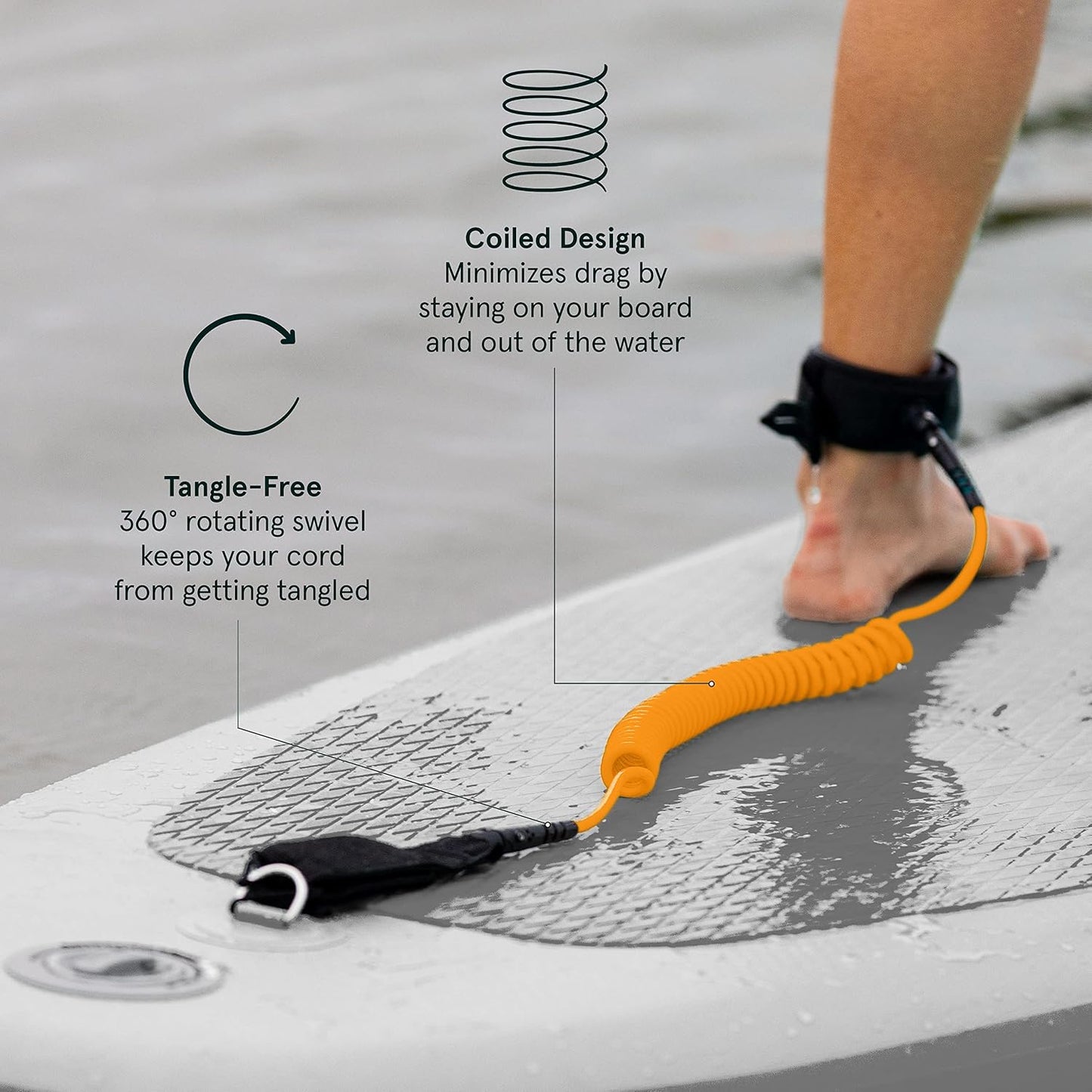 Cuerda seguridad tabla paddle 10' enrollable