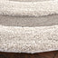 Alfombra redonda 6'7" beige y beige oscuro no se desprende