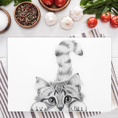 Tabla cortar vidrio 13.75x9.75pulg para gato decoración cocina